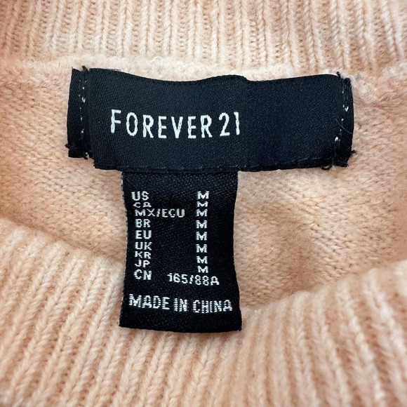 Forever 21 Womens Sweater Medium‎ Mock Neck Long Sleeve Color Block Multicolor - Picture 9 of 13